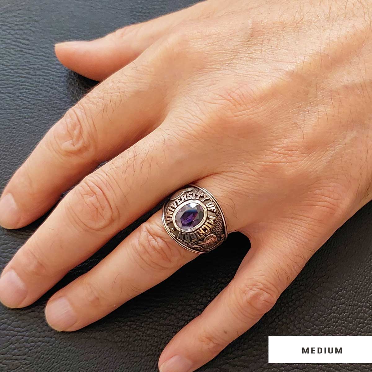 United States Veteran Ring, University of Michigan Ring, Customized High School Ring, University Ring, Customized Class Ring - view 6