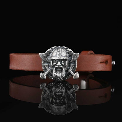 Viking Leather Bracelet by SWISS PLUS - Unique Design Leather Bracelets - view 7
