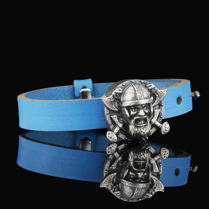 Viking Leather Bracelet by SWISS PLUS - Unique Design Leather Bracelets - view 2