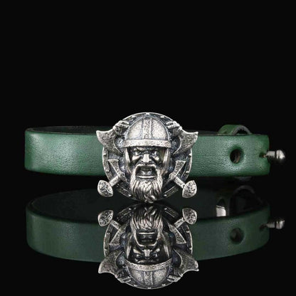 Viking Leather Bracelet by SWISS PLUS - Unique Design Leather Bracelets - view 5