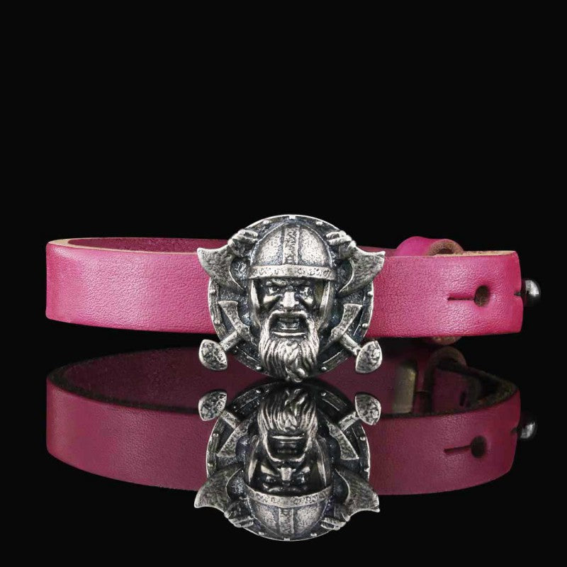Viking Leather Bracelet by SWISS PLUS - Unique Design Leather Bracelets - view 3
