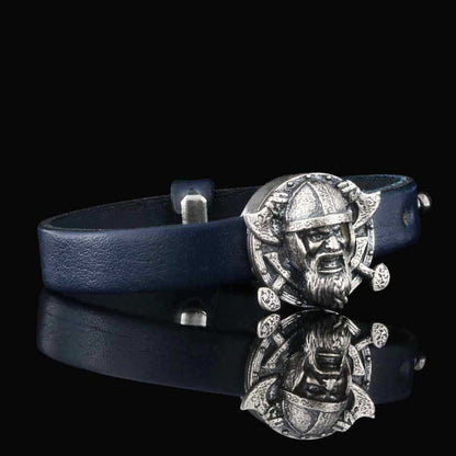 Viking Leather Bracelet by SWISS PLUS - Unique Design Leather Bracelets - view 4