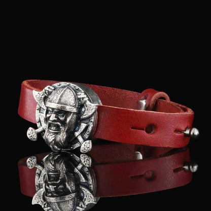 Viking Leather Bracelet by SWISS PLUS - Unique Design Leather Bracelets - view 6