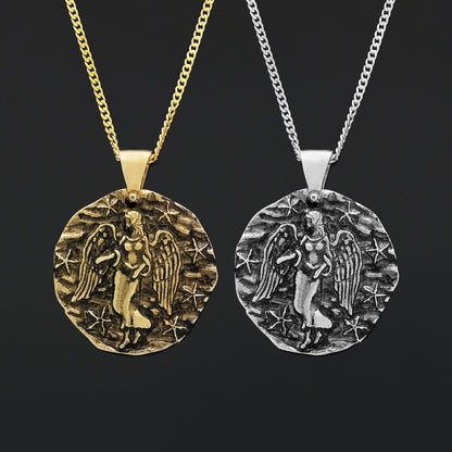 Virgo Pendant, Elegant Zodiac Necklace, Personalized Astrology Jewelry, Virgo Birth Sign, Customizable Sterling Silver Pendan