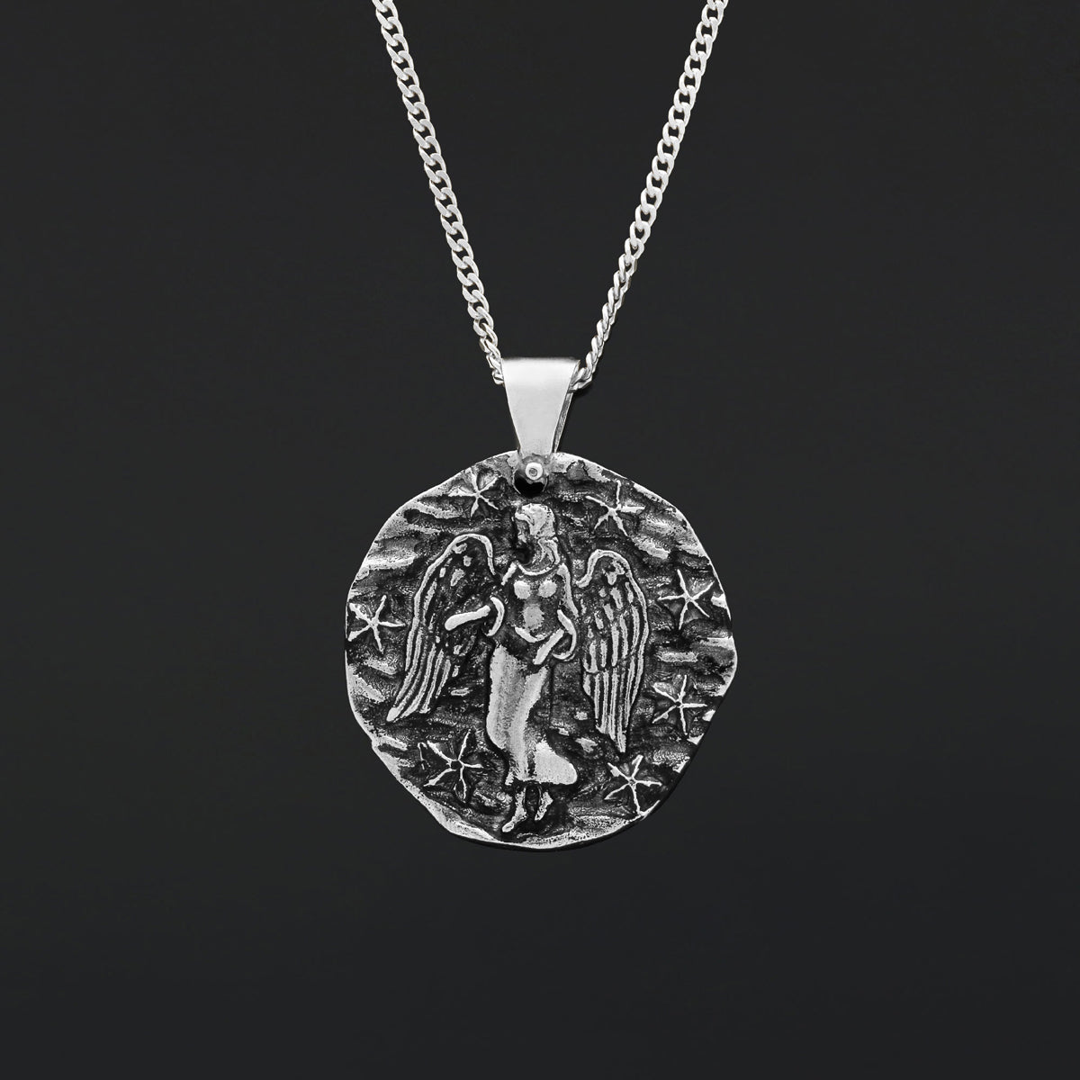 Virgo Pendant, Elegant Zodiac Necklace, Personalized Astrology Jewelry, Virgo Birth Sign, Customizable Sterling Silver Pendant