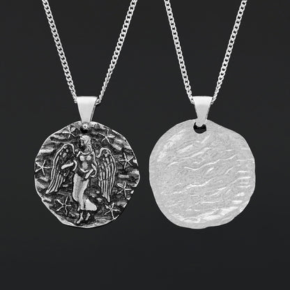 Virgo Pendant, Elegant Zodiac Necklace, Personalized Astrology Jewelry, Virgo Birth Sign, Customizable Sterling Silver Pendan