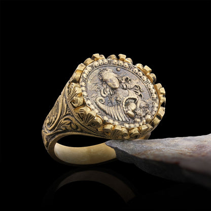 Virgo Sign Ring, 925 Sterling Silver Virgo Sign Ring by SWISS PLUS - Zodiac Collection