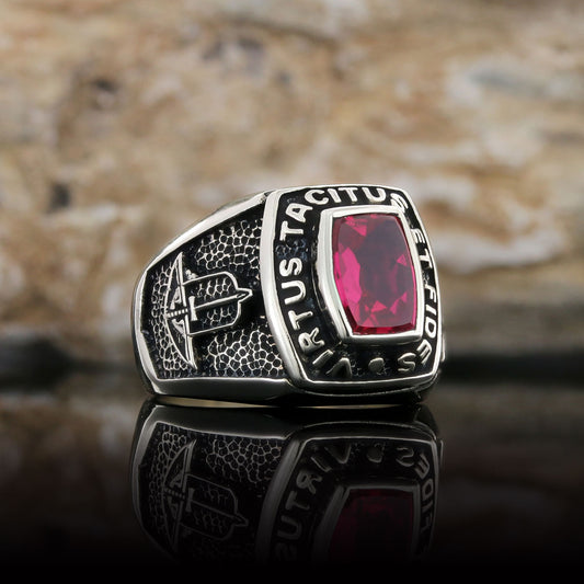 Virtus Tacitus Et Fides Masonic Ring, Signet Mason Ring, Mason Jewelry, Custom Mason Ring - view 1
