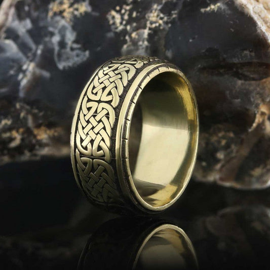 Handcrafted Wicker Pattern Silver Wedding Ring