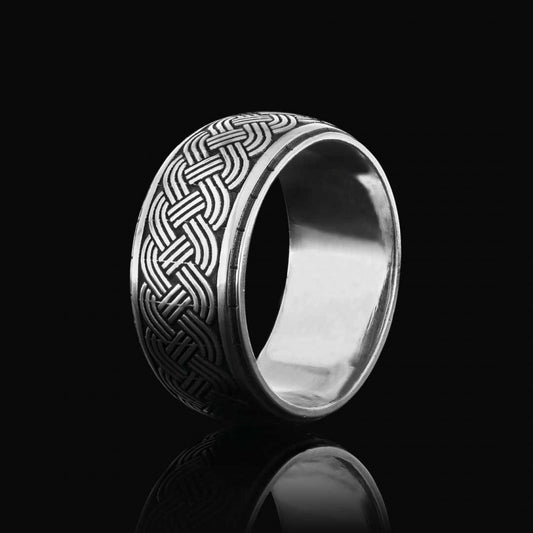 Braided Band Wheat Woven Wire Twisted Sterling Silver Wedding Ring by SWISS PLUS - Sterling Silver Band Rings - view 2