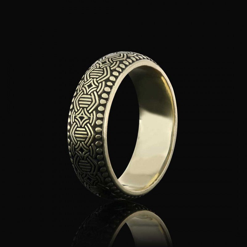 Special Design Modern Motif Silver Wedding Ring by SWISS PLUS - Sterling Silver Band Rings - view 2