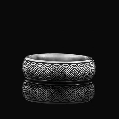 Braided Band Wheat Woven Wire Twisted Sterling Silver Wedding Ring by SWISS PLUS - Sterling Silver Band Rings - view 5