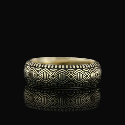 Special Design Modern Motif Silver Wedding Ring by SWISS PLUS - Sterling Silver Band Rings - view 4