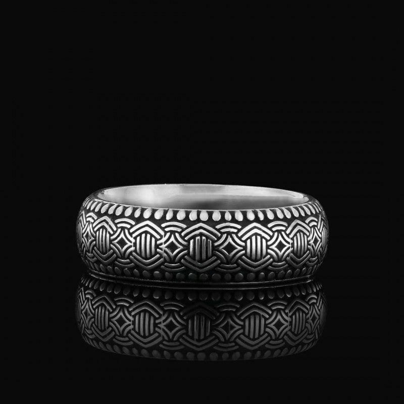Special Design Modern Motif Silver Wedding Ring - view 5