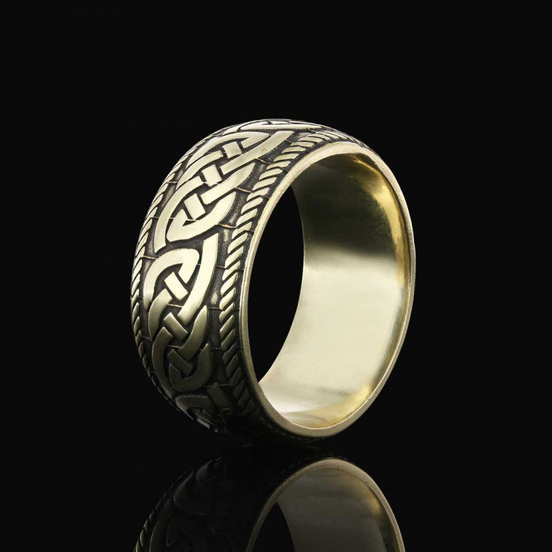 Chain Patterned Special Production Silver Wedding Ring - view 3