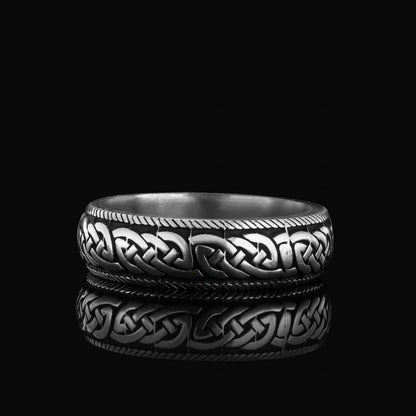 Chain Patterned Special Production Silver Wedding Ring by SWISS PLUS - Jewish Collection - view 6