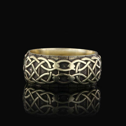 Personalized Handmade Motif Sterling Silver Wedding Ring by SWISS PLUS - Sterling Silver Band Rings - view 5