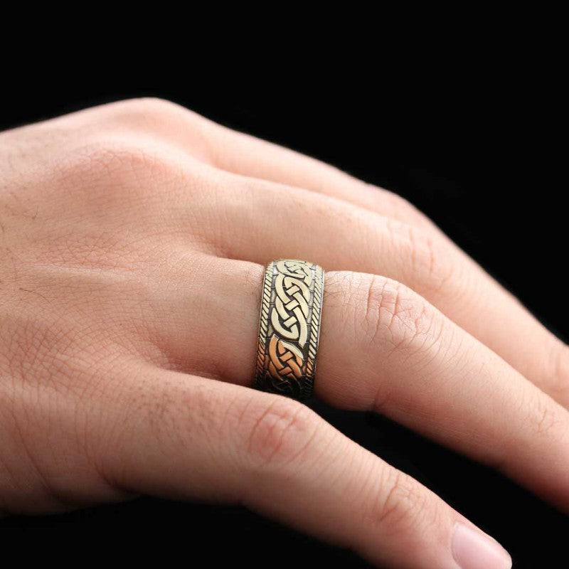 Chain Patterned Special Production Silver Wedding Ring - view 7
