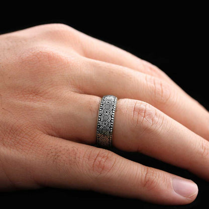 Special Design Modern Motif Silver Wedding Ring by SWISS PLUS - Sterling Silver Band Rings - view 7