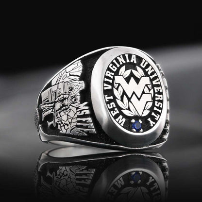 Sterling Silver West Virginia University Ring by SWISS PLUS - Custom College Class Rings