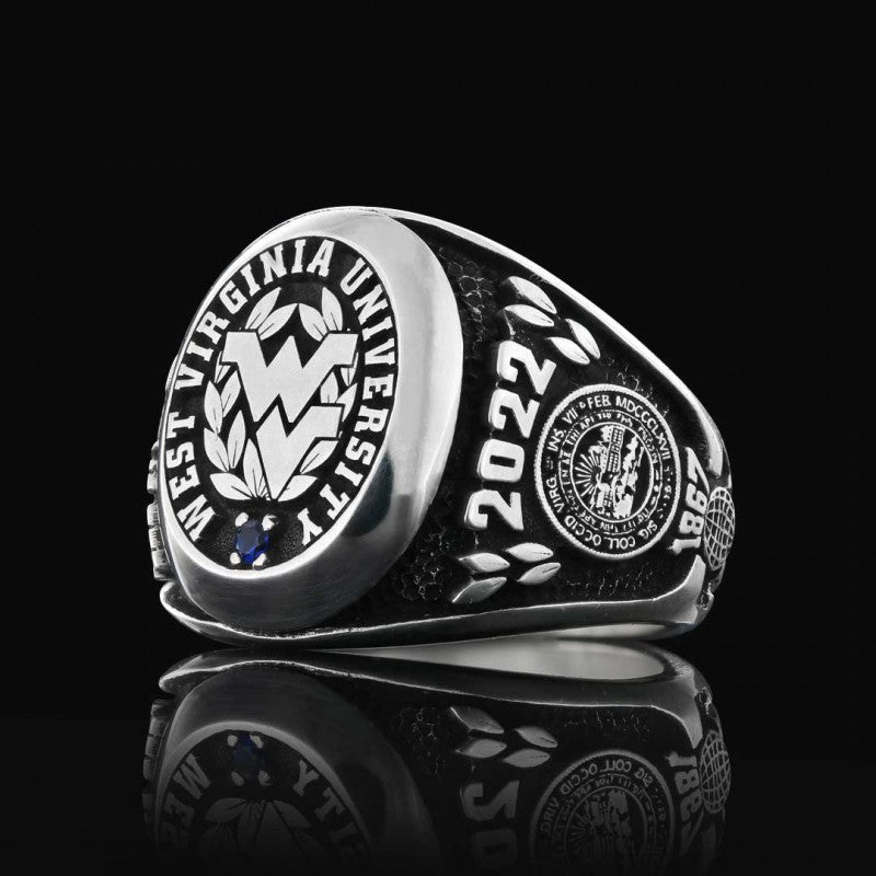 Sterling Silver West Virginia University Ring by SWISS PLUS - Custom College Class Rings - view 2