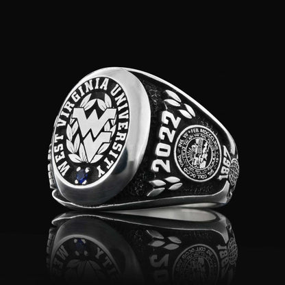Sterling Silver West Virginia University Ring by SWISS PLUS - Custom College Class Rings - view 2