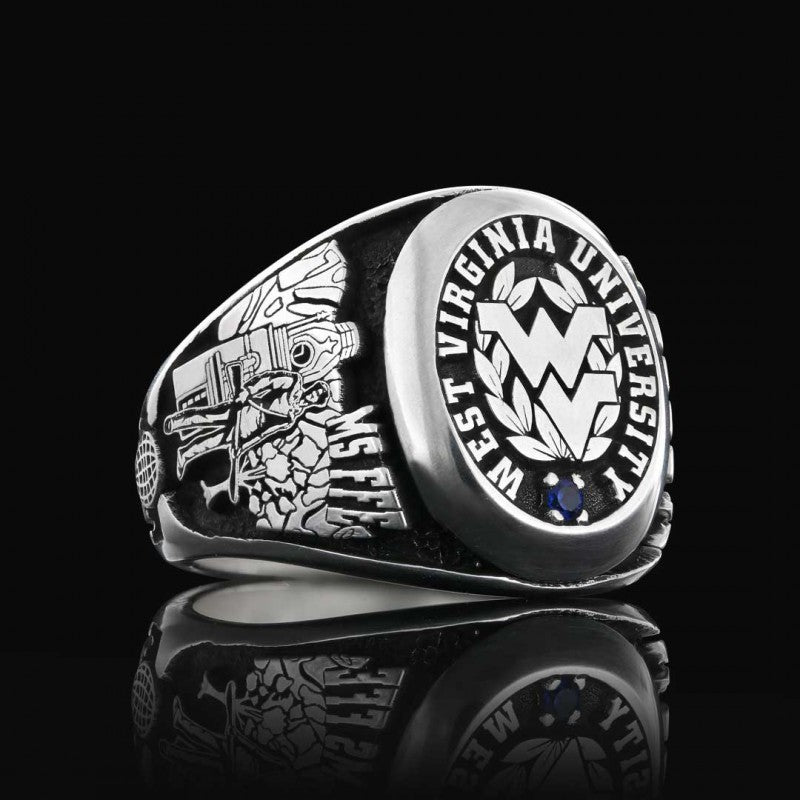 Sterling Silver West Virginia University Ring - view 3