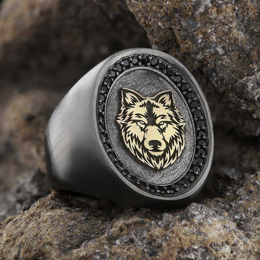 Wolf Silver Ring - view 1