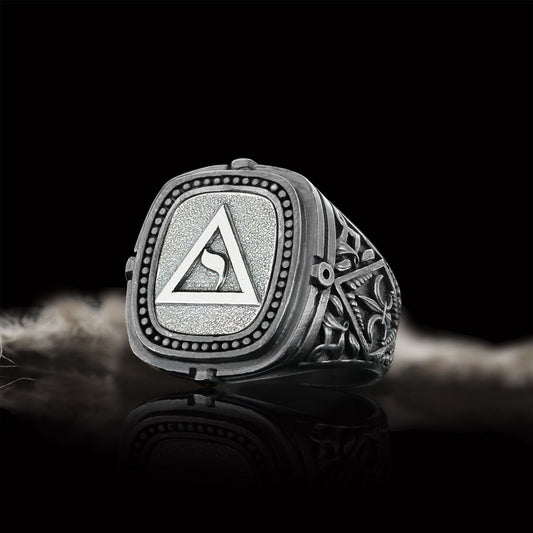 Yod Symbol Masonic Ring, Mason Jewelry, Custom Mason Ring, Special Masonic Ring - view 1