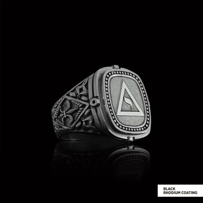 Yod Symbol Masonic Ring, Mason Jewelry, Custom Mason Ring, Special Masonic Ring by SWISS PLUS - Mason Collection - view 2