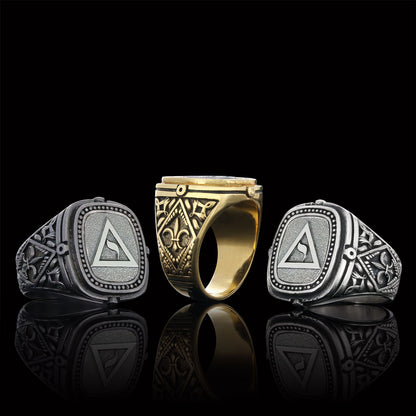 Yod Symbol Masonic Ring, Mason Jewelry, Custom Mason Ring, Special Masonic Ring by SWISS PLUS - Mason Collection - view 6