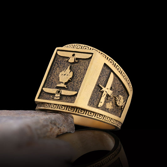 Zoroastrianism 925 Sterling Silver Ring, Zoroastrian Ring, Faravahar Ring, Zoroastrian Quora Ring, Religious Jewelry, Religious Gift - view 1