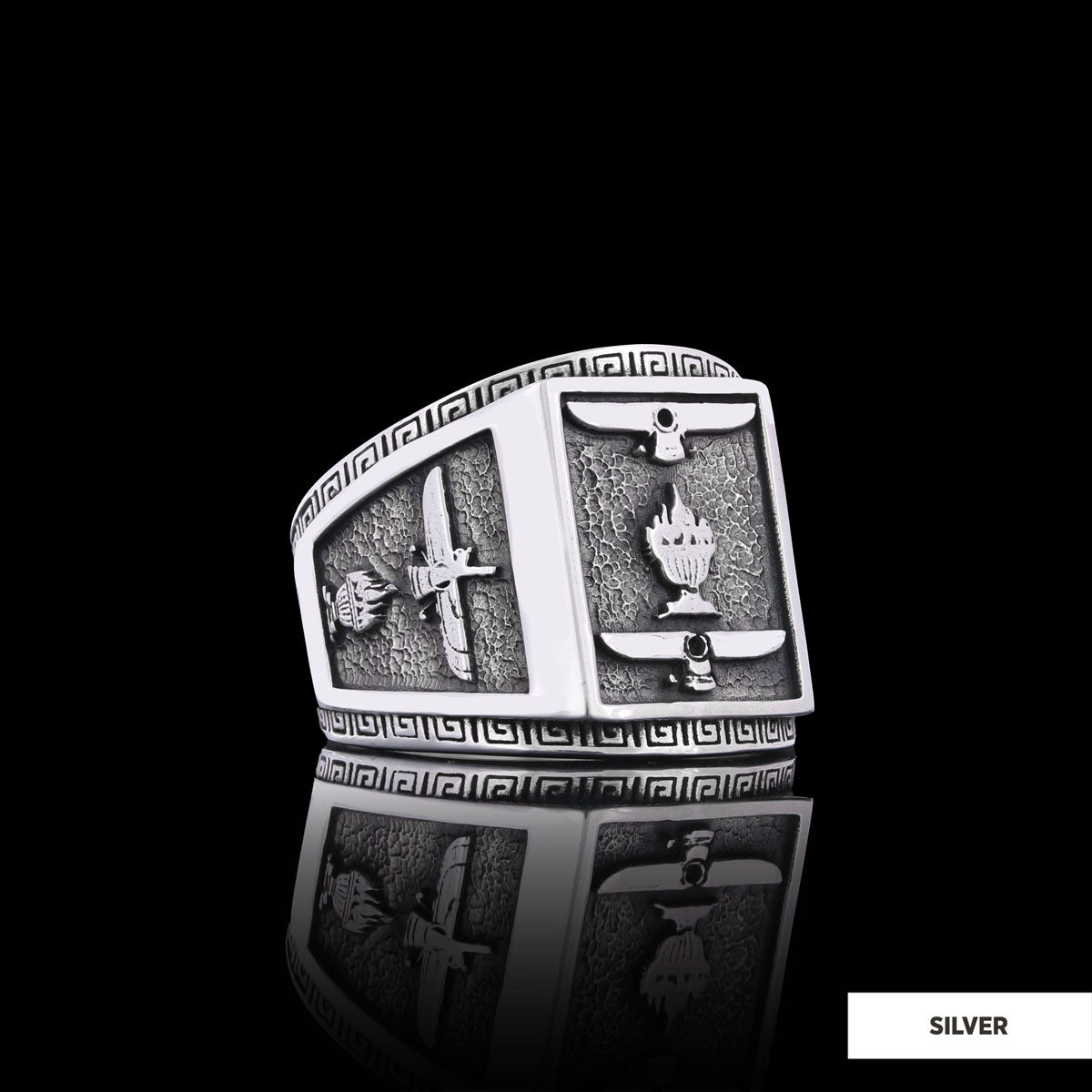 Zoroastrianism 925 Sterling Silver Ring, Zoroastrian Ring, Faravahar Ring, Zoroastrian Quora Ring, Religious Jewelry, Religious Gift - view 3