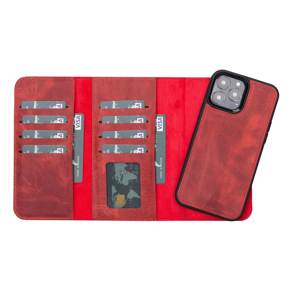 Santa iPhone 13 Pro Max Leather Detachable Wallet Case