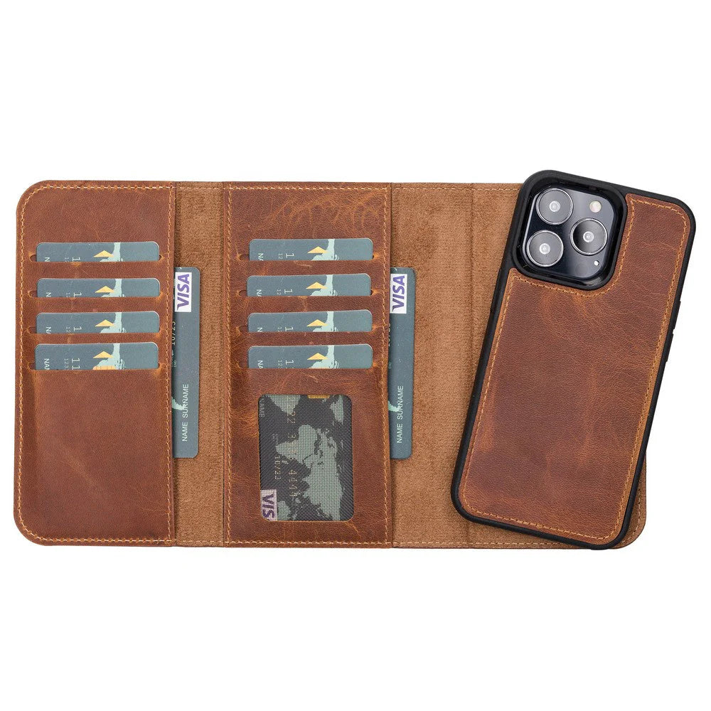 Santa iPhone 13 Pro Leather Detachable Wallet Case