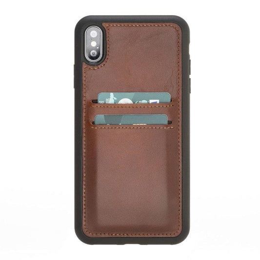 iPhone X Series Leather Flex Back Cover With Card Holder iPhone XS Max / Tan Bouletta