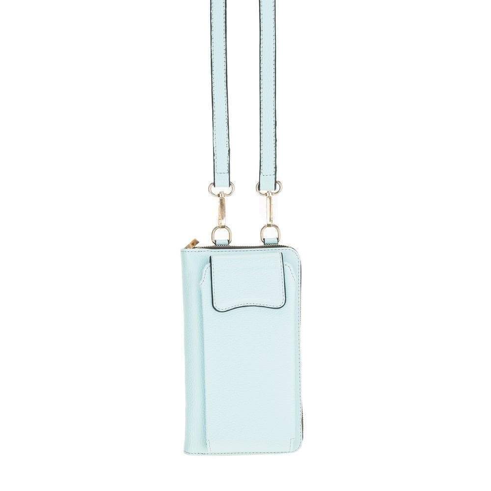 Leather Phone Case - Wallet Style up to 6.7" Aqua Green