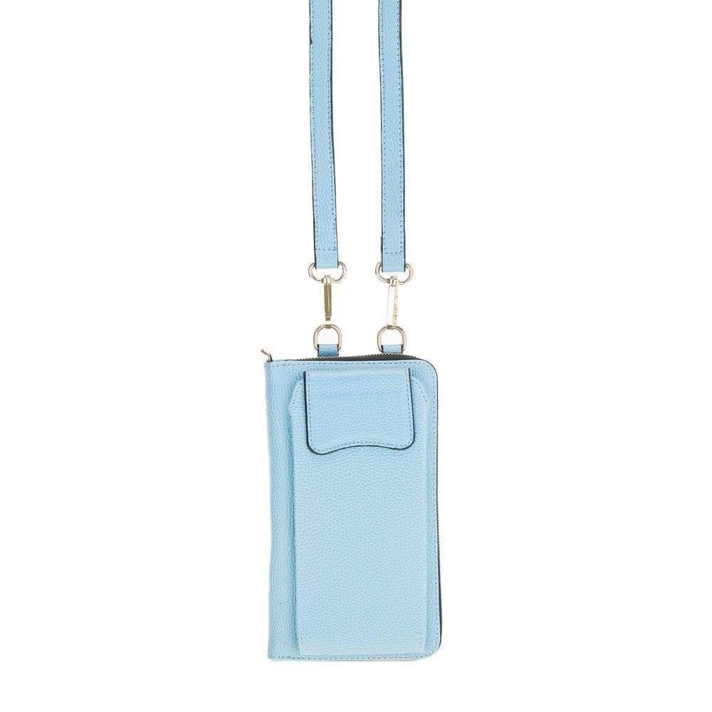 Leather Phone Case - Wallet Style up to 6.7" Ice Blue