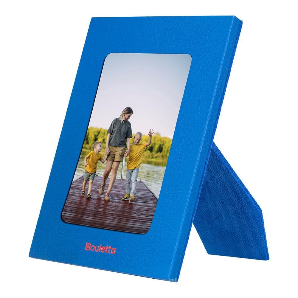 Leather Photo Frame, 22x17cm (15x10 Photo) Blue